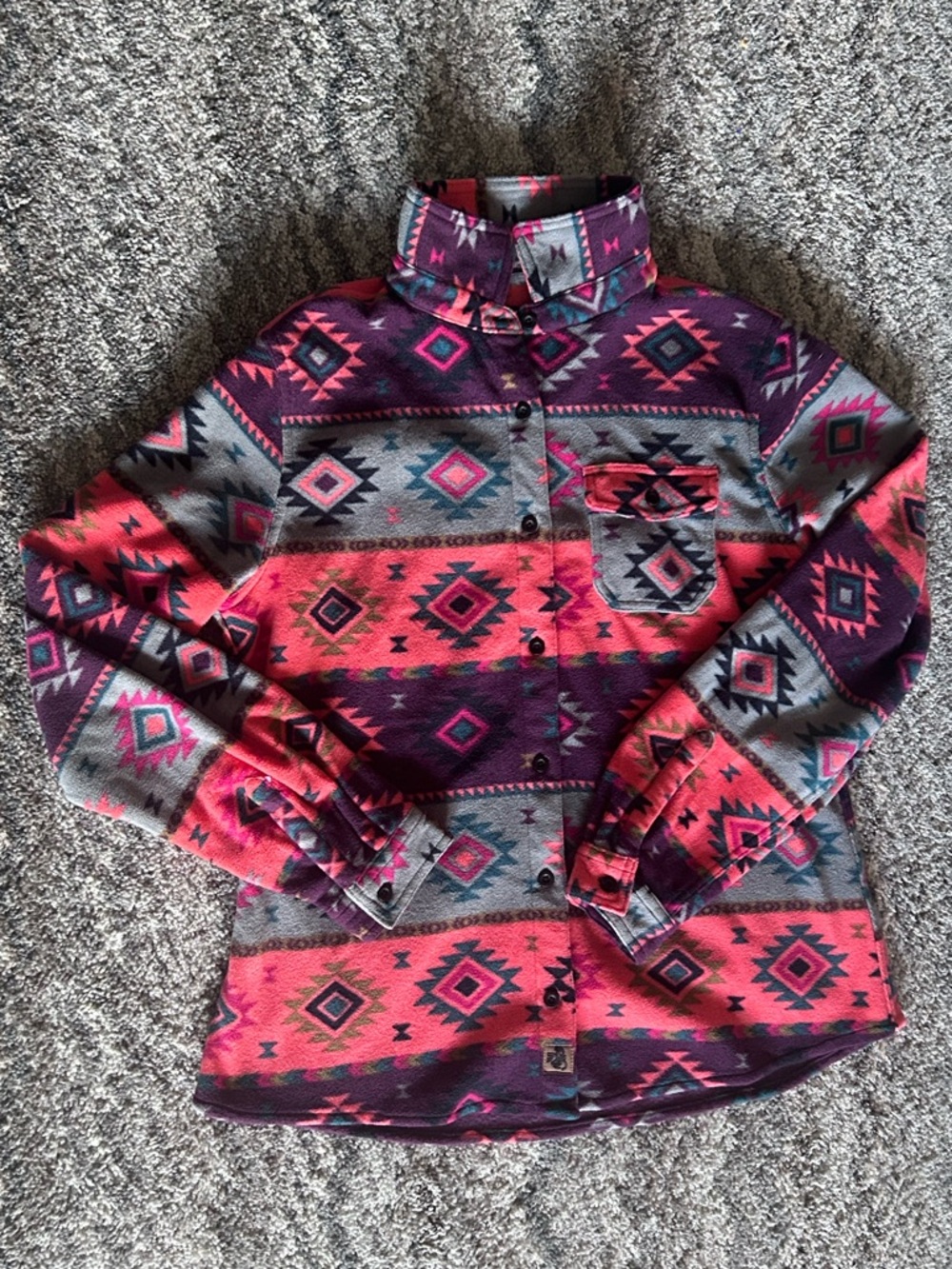 Legendary Whitetails Southwest Fleece Button Up Jacket Women’s Large Western